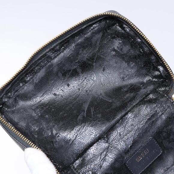 GUCCI Bamboo Vanity Hand Bag Patent Leather Navy Gold 032 1705 032 1705 - Picture 15 of 16